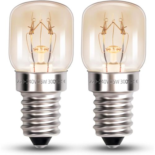 KALANKA-Ampoule de Four T22 E14 25W Blanc Chaud 2700k, AC 220-240V, jusqu' 300C, Lampe Four 25W Petit Culot, Ampoule pour Four Micro-Ondes, Lampe  Sel, Dimmable, lot de 2