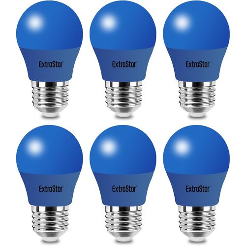 Kalanka-Ampoule Led Couleur E27 4w quivalente 40w Ac 220v-240v, Ampoules Guirlande Couleur Led G45, Orange Rouge Jaune Bleu Vert Pour Lumires De Nol De Patio Extrieur (Bleu, Lot De 6)