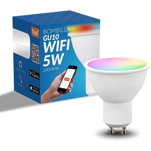 Kalanka-- Ampoule Led Intelligente Wifi Gu10, Pas Besoin De Hub, [Smarthome], Dimmable, 5w 500lm, Rgb & 2700k-6500k Blanc Froid  Chaud, Compatible Avec Alexa/Google Home/Sirihome/Siri, Lm7140