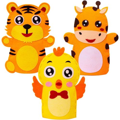KALANKA-Animaux de la Fort Kit feutrine, 3 pices Kit de Couture Enfant, Kits de Couture marionnettes Animaux de la fort, Ensemble d'artisanat et de Couture, pour Enfant Cadeau de Bricolage, multic