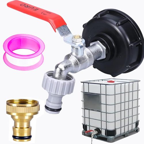 Kalanka-Bouchon Cuve,Ibc Robinet Cuve 1000l,1/2,Raccord Cuve 1000 Litres,S60 X 6 Ibc Adaptateur Robinet Cuve 1000l Plastique 1/2