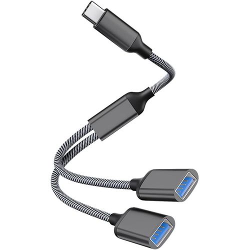 KALANKA-Cble Adaptateur USB-C vers Double USB A 2.0 Femelle, Adaptateur Type C vers USB A OTG, USB C Splitter, Dual USB C Port Hub, Compatible avec iPhone 15, MacBook Pro, iPad Air, Surface GO, Xbox