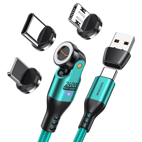 KALANKA-Cble de charge magntique 240 W type C 9 broches 540 degrs 48 V/5 A 1,8 m Cble USB C USB A 6 en 1 pour type C, Micro USB, Products, MaBook Pro