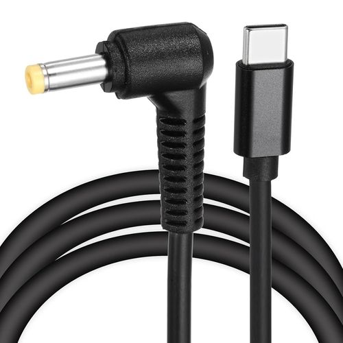 KALANKA-Cble de charge rapide USB C vers DC PD de 1,5 m, 4,8 mm x 1,7 mm, 65 W/12 V DC, entre de type C, adaptateur jack 3 A pour routeur, appareil photo, bote TV, lampe de bureau (noir)