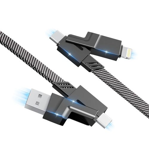 KALANKA-Cble de chargement USB C vers USB C 4 en 1 60W, certifi MFI cble USBC vers Lightning USBC, prise en charge rapide sync des donnes, Android Auto cordon CarPlay de 0,9 m pour iPhone Samsung