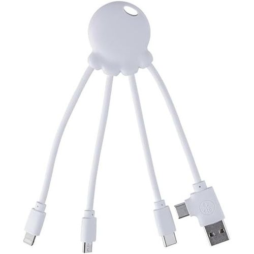 Kalanka-Cble Multi Usb 4 En 1 En Forme De Pieuvre - Chargeur Universel En Plastique Recycl Issue Des Ocans - Prise Usb, Usb-C, Lightning, Micro Usb - Compatible Avec Tous Les Smartphone - Octopus