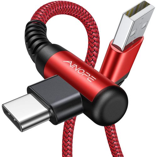 Kalanka-Cble Usb C 3,1a Charge Rapide [2m+2m / Lot De 2] Cble Type C  Angle Droit, Cble Usb Vers Usb C Tress En Nylon Durable Compatible Galaxy S10 S9 S8 Plus S21, Note 10 9 8, Lg V30, V20, G6