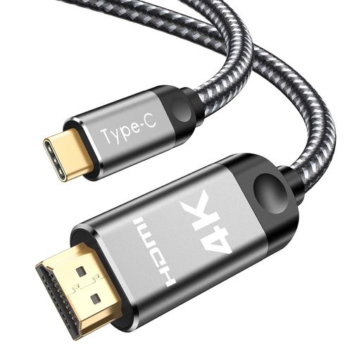 KALANKA-Cble USB C vers HDMI 2m,cble USB type C vers HDMI 4K UHD (compatible Thunderbolt 3) avec iPhone 16 Pro/15 Pro,MacBook Pro 2018,MacBook Air/iPad Pro 2018,Samsung Galaxy S23/S22/S10/S9