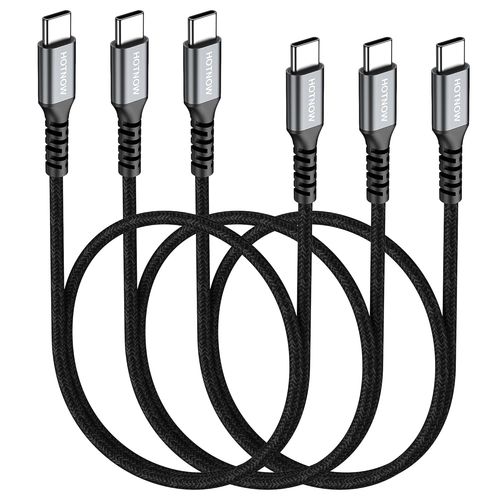 KALANKA-cble USB C vers USB C 0,5 m 3 pcs, Court cble USB type C 65w de charge rapide USB 2.0 pour Galaxy s21 / S20 + ultra, note 20/10 ultra, air 2020, iPad pro et PowerBank
