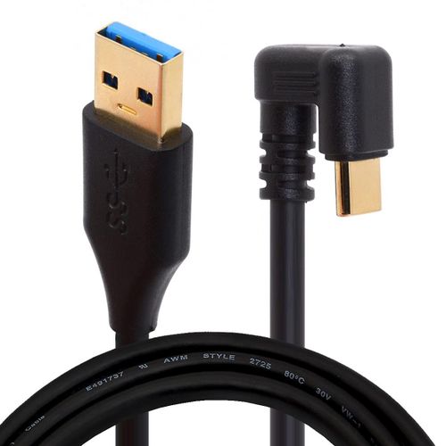 KALANKA-Cble USB de type C, angle de 180 degrs, type A 3.0 vers USB C, cble de synchronisation et de chargement pour Huawei P20, Mate 20 Pro, P10, Samsung S10, S9, S8 (1 mtre)