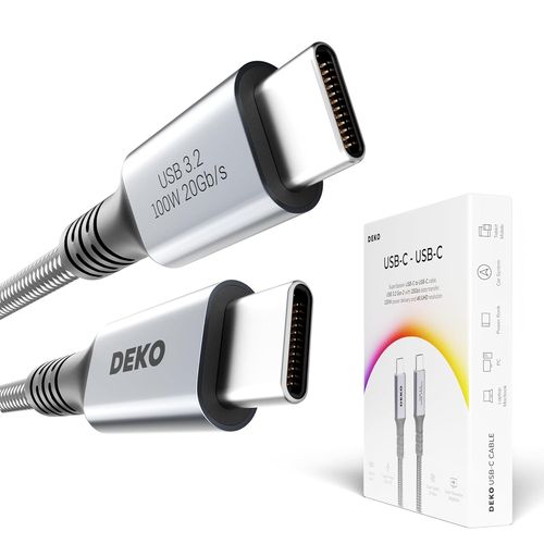 KALANKA-Cble USB Type-C 100 W 0,3 m court USB3.2, 30 cm 20 Gbps, Thunderbolt E-Mark Power Delivery 3.1, compatible avec MacBook, iPhone15, iMac, Microsoft Surface, Google