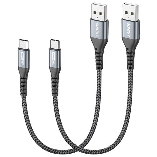 KALANKA-Cable USB vers USB C, 2 pices 0.3m 3A Cable USB Type C Charge Rapide, Cable USB Type C compatible avec iPhone 16/15 Series, Galaxy S23/S22/S21, Google Pixel 8/8 Pro, appareils USB C-Gris