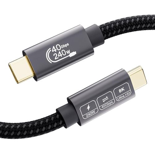 KALANKA-Cble USB4 avec Cble Thunderbolt 4 2m,Charge rapide 240W 5A PD3.1,8K@60Hz 4K@144Hz Cble Vido, 40Gbps Cable USB C Donnes pour Thunderbolt 3,iPhone16, iPhone15,PSSD,MacBook,iPad
