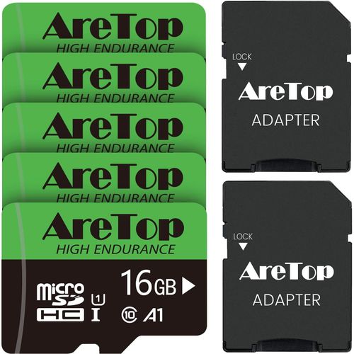 KALANKA-Carte Micro SD 16Go, Lot de 5 Carte Memoire UHS-I, TF Micro SDHC Classe 10, U1,avec Adaptateur pour Tablette/Drone/Dash Cam/Camera/Phone/Nintendo-Switch/PCLecture maximale 85 Mo/s