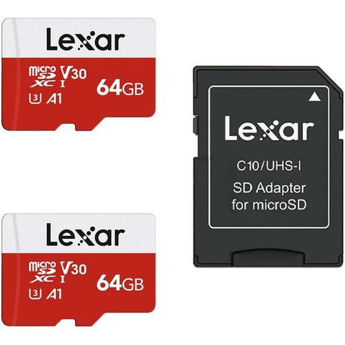 KALANKA-Carte Micro SD 64 Go Lot de 2 Cartes, Carte Mmoire Micro SD+ Adaptateur, Microsdxc Carte TF jusqu' 100 Mo/s, A1, U3, C10, V30, Full HD et 4K UHD pour Camra, Telephone, Switch