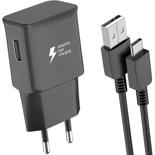 Kalanka-Chargeur Rapide Pour Samsung Galaxy S23 S21 S20 S10 S10+ S10e S9 S9+ S8 S8+ A16 A15 A14 A13 A12 A05s A55 A54 A35 A32 Tab A9 A9+ Ep-Ta200 Usb Adaptive Fast Charging Avec Cble Type C (Noir)