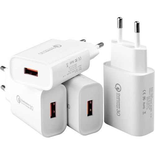 Kalanka-Chargeur Usb 4 Pices, 18w Quick Charge 3.0 Chargeur Rapide Connecteur De Charge Pour Samsung Galaxy S10 S9 S8 S7 S6 S21 S20 Fe A03 A13 A71 A51 Z Flip3 Z Fold2 5g, Iphone 11 X 8 7 6s,Huawei,