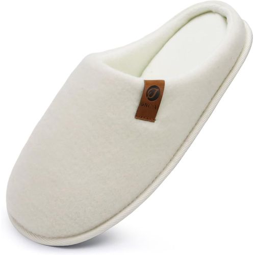 Kalanka-Chaussons Homme Pantoufles  Hiver Chaussures Chaudes Pour La Maison En Mousse  Mmoire De Forme, Laine En Peluche Double Avec Semelle En Caoutchouc Antidrapante Taille 40-49 Eu