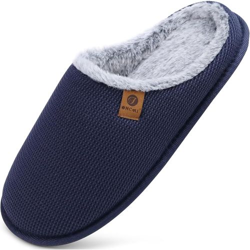 Kalanka-Chaussons Hommes De Hiver Shake Polaire De Fausse Fourrure Pantoufles En Mousse  Mmoire De Forme Chaussures Enavec Semelles Antidrapantes En Caoutchouc Eu Taille 40-49