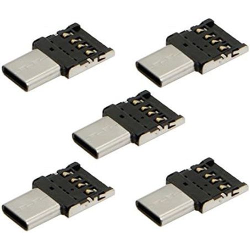 KALANKA-Chenyang 5pcs Ultra Mini Type-C USB-C to USB 2.0 OTG Adapter for Cell Phone Tablet & USB Cable & Flash Disk
