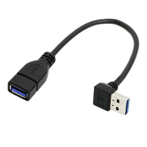KALANKA-Chenyang USB 3.0 Type A Male Angled to USB 3.0 Type A Female Extension Cable 20cm 5Gbps Down Angled