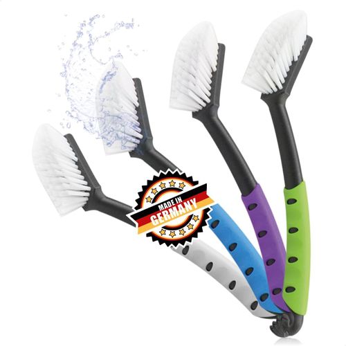Kalanka-Com-Four 4x Brosse  Vaisselle - Brosse De Cuisine Avec Poils En Nylon Robustes - Brosse  Vaisselle De 29 Cm De Longueur - Brosse  Vaisselle - Made In Germany (4 Pices - Vert/Blanc/Azur/B