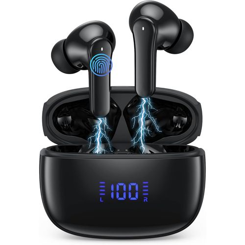 KALANKA-Ecouteurs Bluetooth sans Fil Sport, 2024 couteur Bluetooth 5.3 HiFi Stro avec 4 ENC Rduction Antibruit Mic, Oreillette Bluetooth Running IP7 tanche 50H Basses Profondes Casque Bluetooth