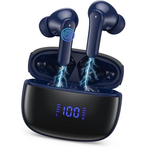 KALANKA-Ecouteurs Bluetooth sans Fil Sport, couteur Bluetooth 5.3 HiFi Stro avec 4 ENC Rduction Antibruit Mic, Oreillette Bluetooth Running IP7 50H Basses Profondes Casque Bluetooth cran LCD - B