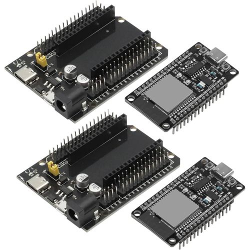 KALANKA-ESP-32-WROOM-32 ESP ESP-32S Carte de dveloppement avec CH340 chipset Type C connecteur + ESP 30PIN DEVKIT V1 Carte d'alimentation WiFi + Bluetooth 2,4 GHz Compatible avec Arduino (2 pices)
