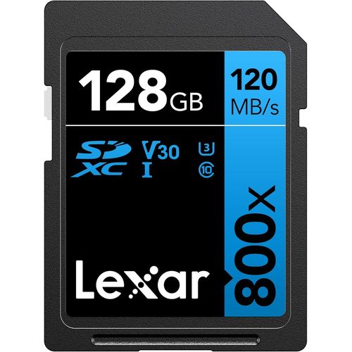KALANKA-High-Performance 800x Carte SD 128Go, Carte Memoire SDXC UHS-I, Jusqu' 120 Mo/s en Lecture, 45 Mo/s en criture (LSD0800128G-BNNAG) Bleu