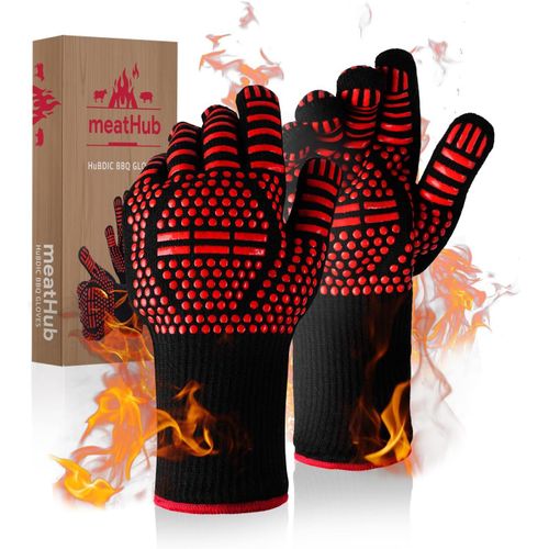 KALANKA-HubiCare Gants de Barbecue rsistants  la Chaleur et au feu Gants de Protection des Mains Gants de Barbecue rsistants  la Chaleur 800 C Gants de Four pour Grill, Four, Cuisine, Soudure (R