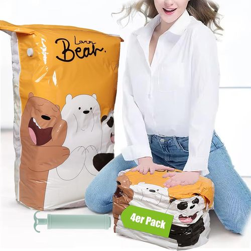 Kalanka-Jumbo Lot De 4 Sacs Sous Vide Pour Vtements, 80 X 100 X 38 Cm, Extra Grands Sacs Sous Vide, Pour Couettes, Linge De Lit, Sacs Sous Vide Peu Encombrants Pour 80 % D'espace De Rangement En Plu