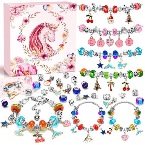KALANKA-Kit Bracelet Bijoux Enfants, Idee Cadeau Nol Ado Fille 5-12 Ans, Jouet Breloques Creation Bijoux, Cadeau Anniversaire