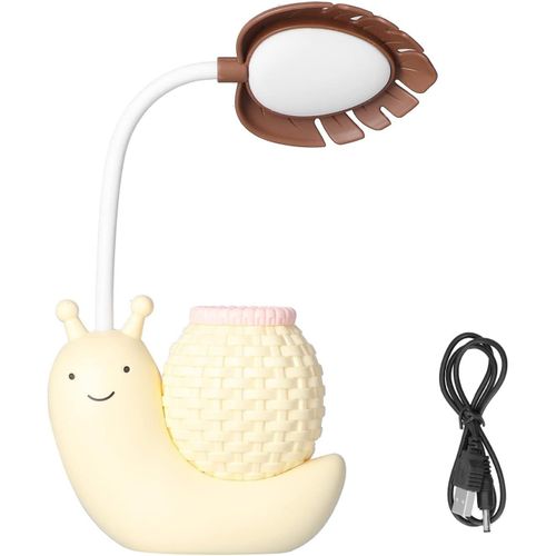 Kalanka-Lampe De Bureau  Led Avec Porte-Stylo Animal De Dessin Anim Escargot Lampe De Table  Fonctions Multiples Usb Mignon Lampe De Bureau Col De Cygne Pour tudiants