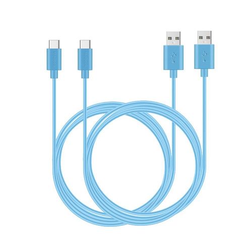 KALANKA-(Lot de 2, 1,8m Cbles USB Type C vers USB 2.0 Extra Long de Donnes et Charge pour Samsung Galaxy S8, S8 Plus, Nexus 6P, LG G6, new MacBook, Google Pixel XL, OnePlus et plus (Bleu)
