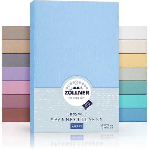 Kalanka-Lot De 2 Draps-Housses En Jersey Pour Lit Bb Et Enfant - 100% Jersey De Coton - Certifi Oeko-Tex Standard 100 - Dimensions : 60 X 120 Cm / 70 X 140 Cm - Bleu Clair
