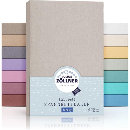 Kalanka-Lot De 2 Draps-Housses En Jersey Pour Lit Bb Et Enfant - 100% Jersey De Coton - Certifi Oeko-Tex Standard 100 - Dimensions : 60 X 120 Cm / 70 X 140 Cm - Taupe