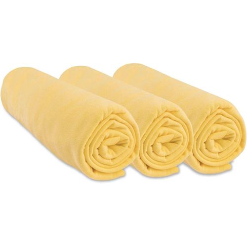 Kalanka-Lot De 3 Draps Housse 40x80 Cm Extensible Pour 40x90 Couffin Berceau Nacelle 40 X 80 | 100% Coton | Jaune Paille | Respirant | Sommeil Sain | Marque | Certifi Oeko Tex | Fabriqu En Europe