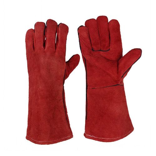 KALANKA-Lourd Devoir Grand Cuir Rsistant  Chaleur Rsistant  Chaleur Doubl Gantelets de Soudeurs Gants pour Pole  Bois Brleur  Bches Barbecue, Gants de Jardinage pour Hommes