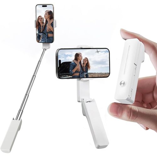 Kalanka-Mini Perche  Selfie Extensible, Perche  Selfie Portable De Poche Avec Tlcommande, Support De Tlphone Compacte Pour Vlog/Enregistrement Vido/Diffusion En Direct/Voyage (Blanc)