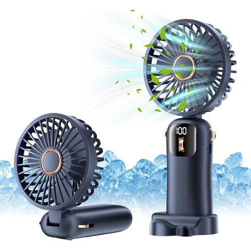 KALANKA-Mini ventilateur portable rechargeable par USB, rglage libre de la vitesse du vent de 1  100 vitesses avec cran LED et cordon de base, pour chambre  coucher, bureau, extrieur, maison