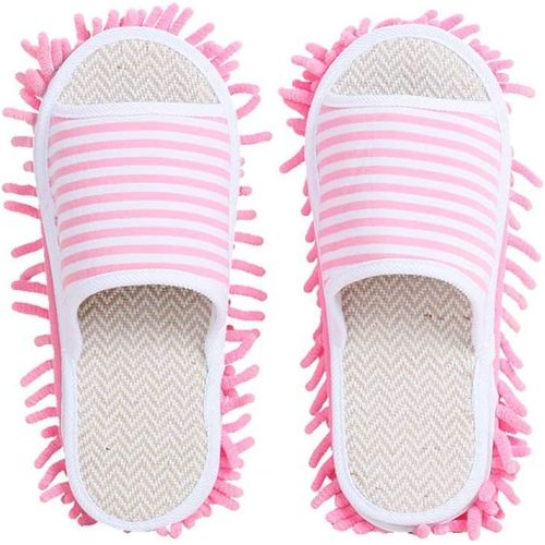 Kalanka-Pantoufles De Nettoyage Peep Toe Amovibles Semelle En Microfibre Plancher Nettoyage Pantoufles Chiffon  Poussire Pantoufles Chaussures De Nettoyage