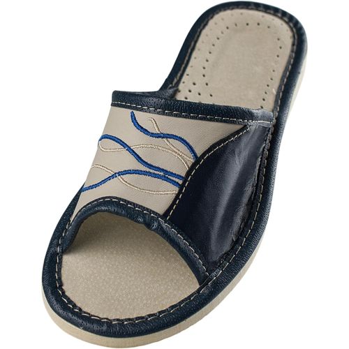 Kalanka-- Pantoufles Pour Femme En Cuir - Chaussons Compenses Pour Femmes - Fait Main - Mules Bout Ouvert - Idal Pour t