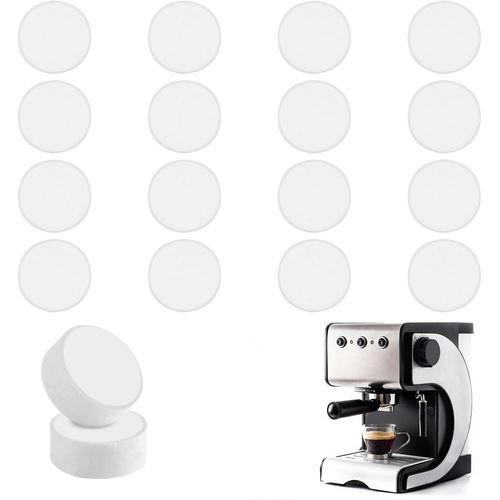 KALANKA-Pastilles Nettoyage pour Machines  Caf, 18pcs * 2g Nettoyant en Tablettes et Accessoires, Pastilles de Nettoyage Blanc, pour Machines  Caf Automatiques  Capsules  Dosettes