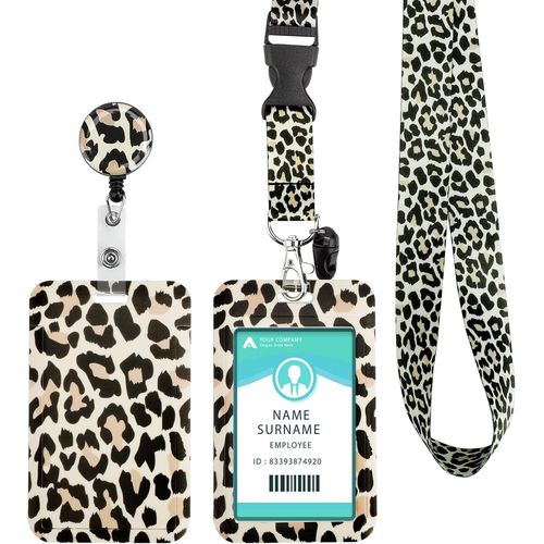 Kalanka-Porte Badge Tour De Cou Porte Cl Avec Swivel Lobster Clasp, Porte Badge D'identification Avec Cordon Tour De Cou, Pour Cls, Carte D'tudiants, Carte Bus (Speckles)