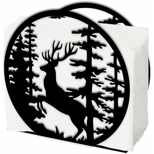 Kalanka-Porte Serviette De Table De Cerf Pour Tables Porte Serviette Papier En Fer Pour Cuisine Arbres Forestiers Vintage Distributeur Serviette Papier Table