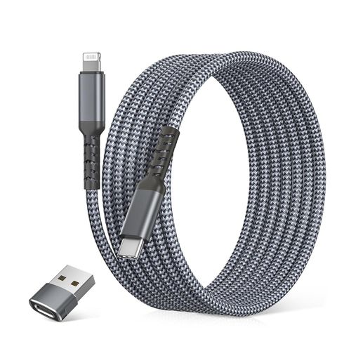 KALANKA-Pour iPhone 14,13 Cble Avec Adaptateur USB A,1M Longue Cble USB C Vers Lightning,Cordon De Charge Rapide Pour Apple 12 11 Mini Pro Max Plus,XS XR X 8 7 6 SE,iPad 8me Et 9me Gnration