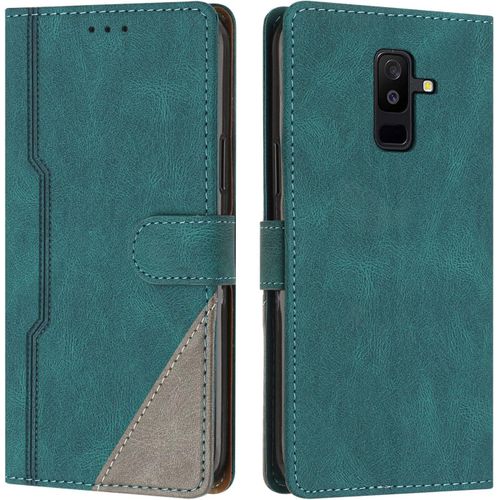 Kalanka-Radoo Coque Pour Samsung Galaxy A6+ 2018 / A6 Plus 2018, Housse Etui Portefeuille Cuir Multifonction, Fermeture Magntique  Clapet [Fonction Support] Flip Compatible Avec Samsung A6+ 2018 (V