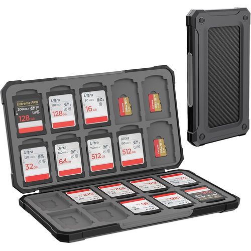 KALANKA-Rangement Carte Mmoire pour Cartes SD/TF, tui de Stockage Portable pour Carte SD Compatible avec 20 SDXC SDHC et 20 TF Emplacements pour Cartes