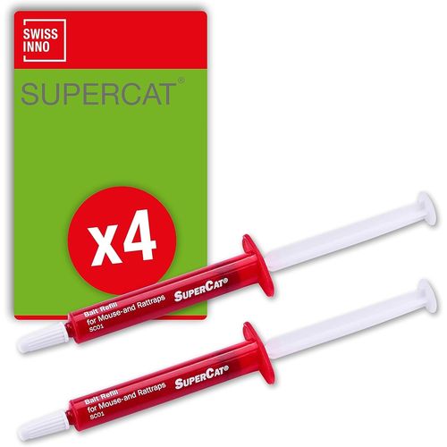 KALANKA-Seringues d'Appt SuperCat pour Piges  Souris et Rats | Produit Alimentaire Beurre de Cacahute, Puissant Attractif | Lot de 4